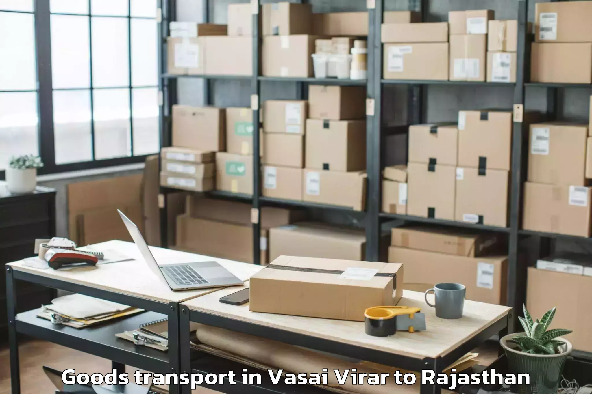 Comprehensive Vasai Virar to Opjs University Churu Goods Transport